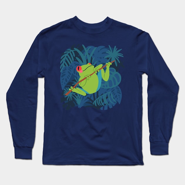 Tree Frog Long Sleeve T-Shirt by Abbilaura